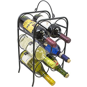 Sorbus 6 Bottle Freestanding Wine Holder Rack- Classic Arch Style Wine Stand Designed for Countertops, Tabletops, and more - Great for Small Spaces