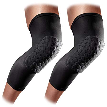 NONMON Compression Leg Sleeve Basketball Knee Pads Extended Crashproof Kneepad with Protective Hexpad for Volleyball Weightlifting Dancing - Fits Youth & Adult