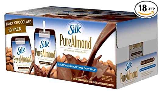 Silk Dark Chocolate Pure Almond Milk, 8-Ounce (Pack of 18)