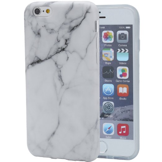iPhone 6 Case, White Marble Design,VIVIBIN IMD Slim Fit, Shock Proof and Anti Scratch Flexible TPU Case for iPhone 6 6s(4.7 inch)
