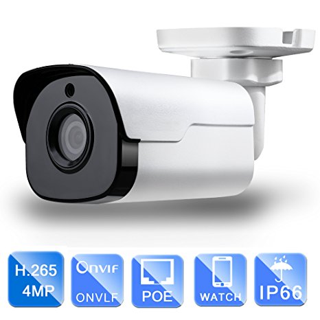 IP Bullet PoE Security Camera, Unitech WDR Network Mini Bullet Camera IR Night Vision 2560x1440 Surveillance IP Camera 3.6mm Lens IP67 Weatherproof Outdoor Security Camera
