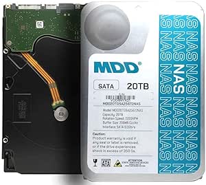 MDD MAXDIGITALDATA MDD (MD20TSATA25672NAS) 20TB 7200 RPM 256MB Cache SATA 6.0Gb/s 3.5" Internal NAS Hard Drive - 5 Years Warranty (Renewed)