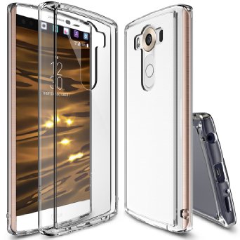 LG V10 Case Ringke Fusion Crystal Clear PC Back TPU Bumper w Screen Protector Drop ProtectionShock Absorption Technology For LG V10 - Crystal View