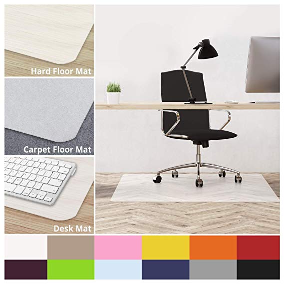casa pura Office Chair Mat Hardwood Floor - 48"x60" | Desk Hard Floor Mats, Opaque - BPA Free, Odorless | Matching Desk Mats Available