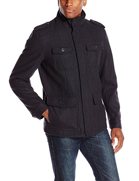 Dockers Men's Wool Melton Four Pocket Military Field Jacket