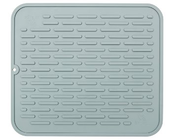 Silicone Extra Large Quick Dish Drying Mat By Tortuga Home Goods - Hygienic, Antimicrobial & Antibacterial - Wide Ridges Design - Easy To Clean With A Wipe - Dishwasher Safe - Heat Resistant - 17.8 x 15.8''