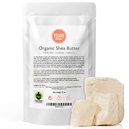 Unrefined Organic Fair Trade African Shea Butter 16oz, Moisturizing Anti-Aging Body Cream