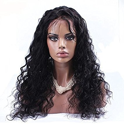Formal hair Loose Curly Wave Lace Front Human Hair Wigs-Glueless 130% Density Brazilian Virgin Remy Wigs with Baby Hair For Black Woman 22 Inch 1B