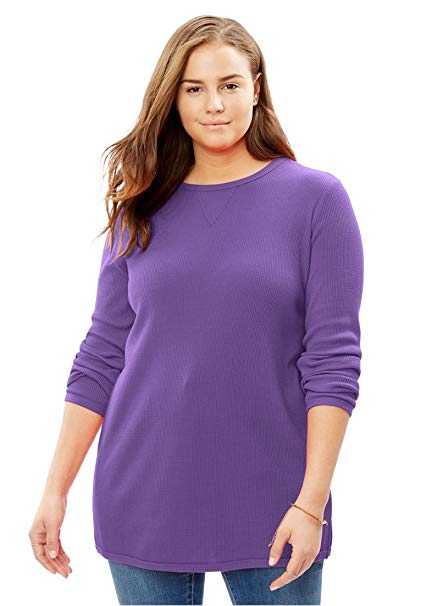 Woman Within Plus Size Thermal Sweatshirt