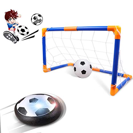 Kids Toys Hover Ball, Rolytoy Air Power Soccer Goal Set for Age of 2-16 Year Old Boys Girls with LED Lights as Indoor Outdoor Sport Games Gifts