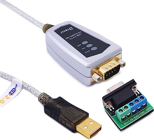 DTECH 0.5m USB to RS422 RS485 Serial Port Converter Adapter Cable with FTDI Chip Supports Windows 10 8 7 XP Mac Linux (1.5 Feet, FT232 Chipset)