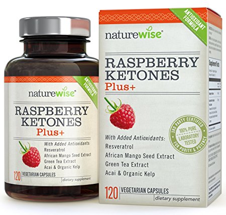 NatureWise Raspberry Ketones Plus Advanced Antioxidant Blend with Green Tea for Weight Loss, 120 Count