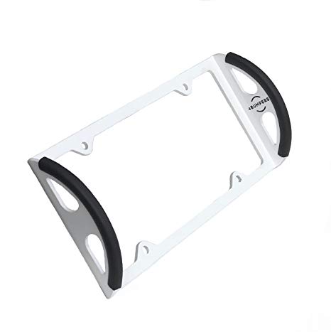 4Bumpers® DUO - The BEST Solid Steel License Plate Frame Bumper Protector (White)