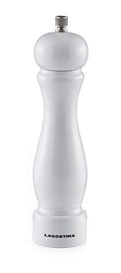 Lagostina Pepper Mill, White, 9" (23cm), White