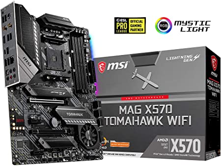 MSI MAG X570 Tomahawk WiFi Arsenal Motherboard (AMD X570, 2X PCI-E 4.0 x16, RAID 0, 1, 10, Intel Wi-Fi 6 AX200, Bluetooth 5.0)