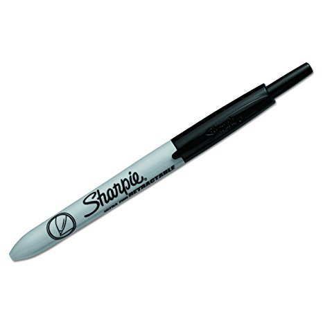 Sharpie Retractable Permanent Markers, Ultra Fine Point, Black, 12 Count