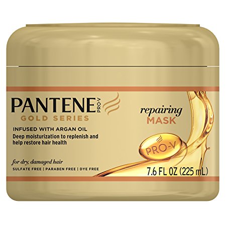 Pantene Pro-V Gold Series Repairing Mask, 7.6 Fluid Ounce (Pack of 12) for African American, Ethnic and Curly Hair Care