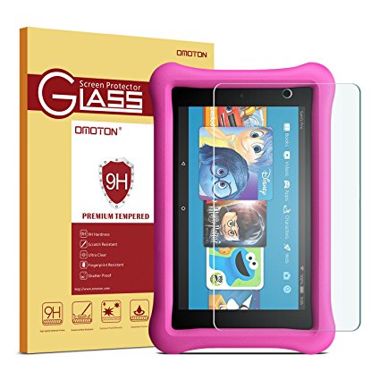 2017 All-New Fire HD 8 / Fire HD 8 Kids Edition Screen Protector - OMOTON Tempered Glass Screen Protector for All New Fire HD 8 and Kids Edition (2017 Release)