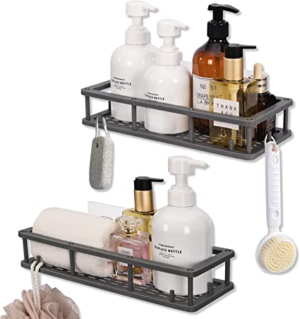 Infitran Shower Caddy Bathroom Shelf Floating Shelves Wall Shelves No Drilling Traceless Adhesive Bathroom Storage Organizer Shampoo Holder Organizer for Bedroom/Bathroom/Living Room/Kitchen (1)