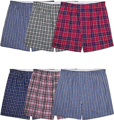 Fruit of the Loom Men's Tag-Free Boxer Shorts (Knitted and Woven)