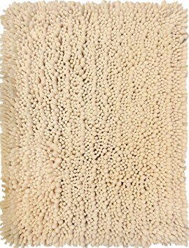 Modern Bath by Momentum Home | Machine Washable Bathroom Rug Mat with Non-slip Backing | 17 x 24 inch | Ivory