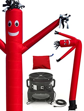 LookOurWay Air Dancer Tube Man Fly Guy Puppet Complete Set, 20-Feet, Red
