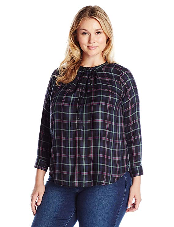 Lucky Brand Women's Plus Size Girlfriend Plaid