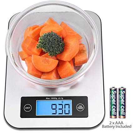 Digital Kitchen Food Scale, Small Cooking Scale with Stainless Steel Panel, Fast Unit Switching Kitchen Weighing Scale, Holds Up to 11 Ibs/5 Kg …