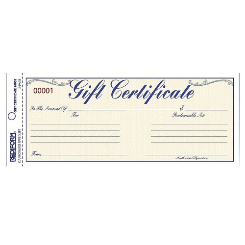 REDIFORM Gift Certificate/Envelope Pack, 25 Duplicates, Gold/Yellow, 3.67 x 8.5" (98002)
