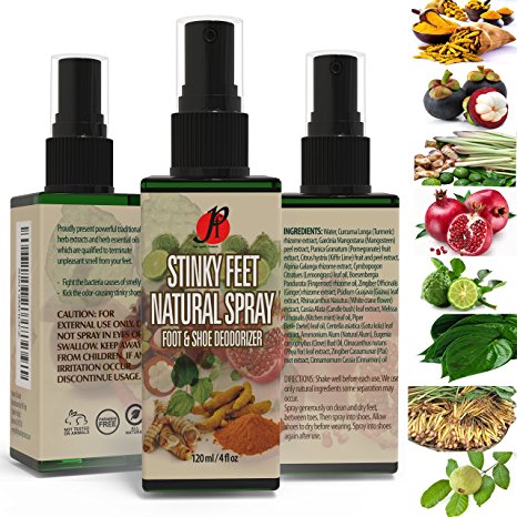 Feet Deodorizers/ Natural Spray for Stinky Shoes/ 18 Thai Herbs,Fight Bacteria,Fungi causing Smelly feet/ Athlete's foot