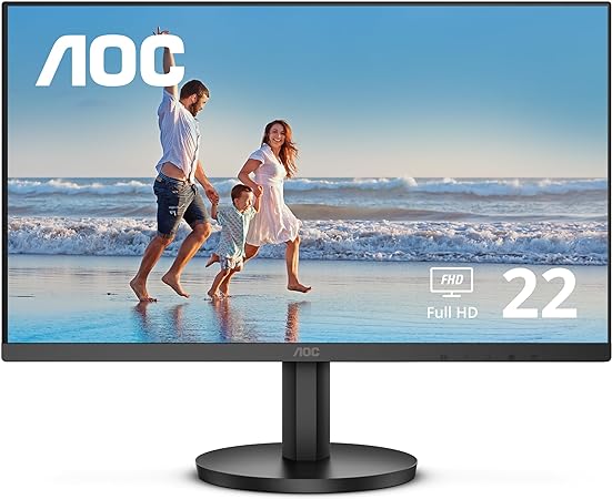 AOC 22B3HM 22" Class Full HD 75Hz Monitor, Adaptive-Sync, HDR Mode, for Home and Office, HDMI, VGA, LowBlue, VESA