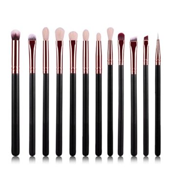 Vovotrade 12Pcs Cosmetic Brush Makeup Brush Sets Kits Tools (Black)