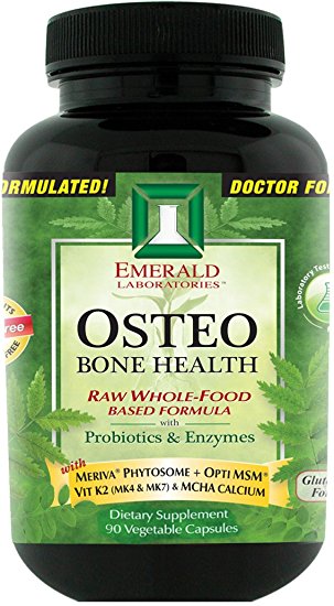 Emerald Laboratories - Osteo Bone Health - with Meriva® Phytosome   Opti MSM Vit K2 (MK4 & MK7) & MCHA Calcium - 90 Vegetable Capsules