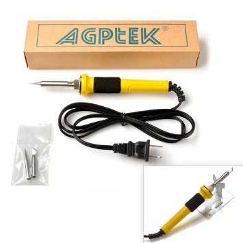 AGPtek Electric Soldering Iron Kit, with 2pcs Different Tips& Holder Stand for Variously Repaired Usage