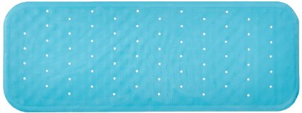 Bath Mat - Best for Tubs and Showers - Non Slip Natural Rubber - PVC and Odor FREE - Large Extra Long Bath Mat - Safe Secure and Non Skid Surface for Baby Kids and Elderly - White Blue Green and Natural - Buy Your Favorite Color - Guaranteed Blue