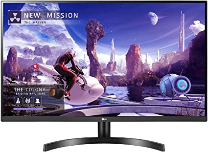 LG 27QN600-B 27” QHD (2560 x 1440) IPS Display with FreeSync, sRGB 99% Color Gamut, HDR10 with a 3-Side Virtually Borderless Design, Black