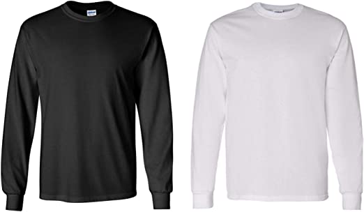 Gildan Men's Heavy Cotton Long Sleeve T-Shirt, Style G5400, 2-Pack