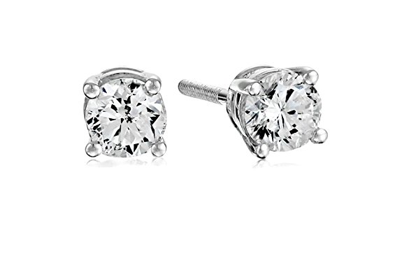 14k Diamond with Screw Back and Post Stud Earrings (J-K Color, I1-I3 Clarity)
