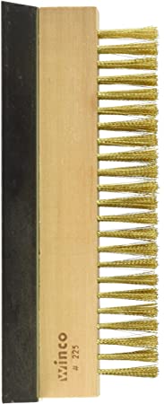 Winco BR-10 Brass Wire Oven Bristle Brush with Metal Scraper,Brown,Medium