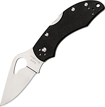 Spyderco Byrd Robin2 Black G-10 PlainEdge Knife