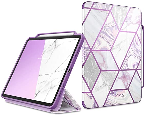 i-Blason Cosmo Case for New iPad Pro 12.9 Inch (2020 Release), Full-Body Trifold Stand Protective Case Smart Cover with Auto Sleep/Wake & Pencil Holder (Ameth)