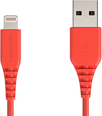 AmazonBasics Lightning to USB A Cable, MFi Certified iPhone Charger, Red, 10 Foot