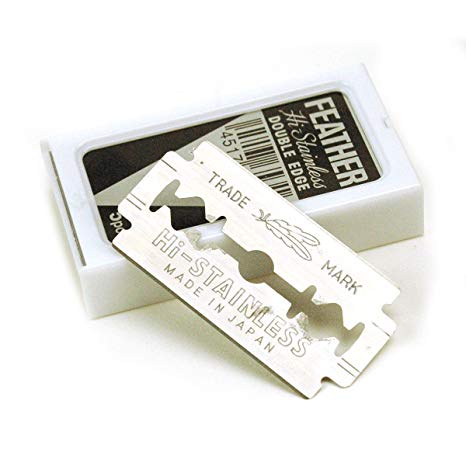 Feather Razor Blades NEW Hi-stainless Double Edge (50 Blades (10 Packs))