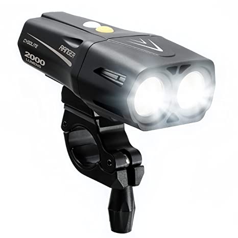 Cygolite Ranger 2,000 Lumen Endurance Bicycle Light– Ultra High Run Time– 9 Light Modes– Fine Tuneable Brightness- IP67 Waterproof– Secure Hard Mount– USB Rechargeable– Road & Mountain Bicycles