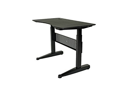 ApexDesk AirDesk Series 47x27" Movable Sit/Standing Desk, Pneumatic Height Adjustable from 29” to 48” (47x27" Textured Black Top, Black Frame)