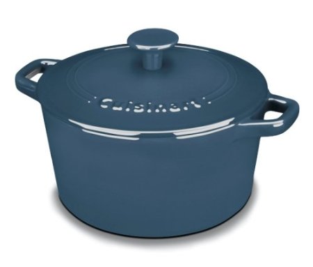 Cuisinart CI630-20BG Chef's Classic Enameled Cast Iron 3-Quart Round Covered Casserole, Provencal Blue