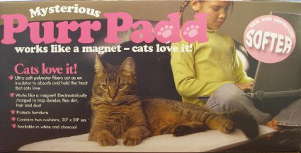 Mysterious Purr Padd Cat Cushion, Charcoal, 2 Cushion/Set