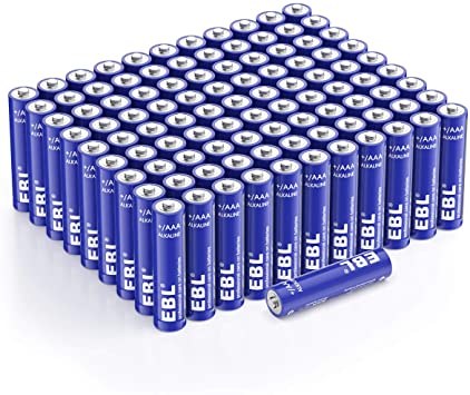 EBL Alkaline AAA Batteries - 1.5V Triple A Long-Lasting Alkaline Battery with 10-Year Shelf Life - Pack of 100