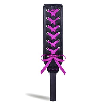 Utimi Fetish SM Leather Paddle with Purple Ribbon
