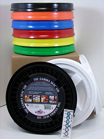 Gamma Seal Lid, Assorted Colors, 9 Pack - New! - Boxed! - 5 Gallon Bucket Lids (Fits 3.5, 5, 6, & 7 Gal.) Storage Container Lid